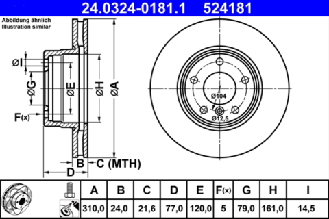 Disc frana ATE 24.0324-0181.1 [0]