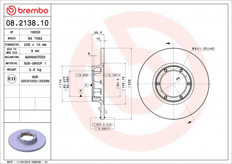 Piese auto - Disc frana BREMBO 08.2138.10