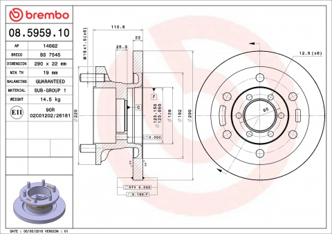 Piese auto - Disc frana BREMBO 08.5959.10