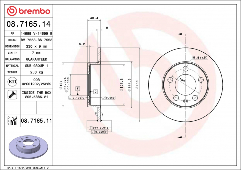 Disc frana BREMBO 08.7165.11 [1]