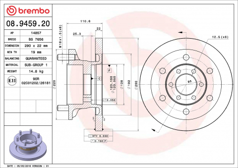 Disc frana BREMBO 08.9459.20 [1]