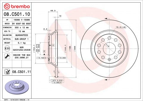 Discuri frana - Disc frana BREMBO 08.C501.11