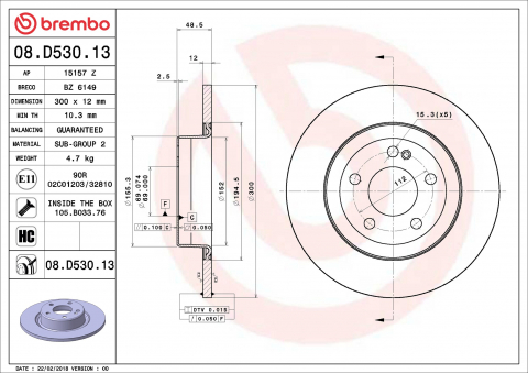 Disc frana BREMBO 08.D530.13 [1]