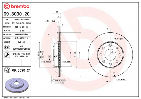 Disc frana BREMBO 09.3090.21 [1]
