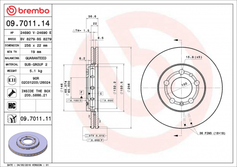 Disc frana BREMBO 09.7011.11 [1]