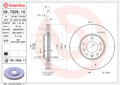 Disc frana BREMBO 09.7629.11 [1]