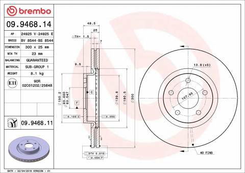 Disc frana BREMBO 09.9468.11 [1]