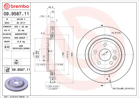Disc frana BREMBO 09.9587.11 [1]