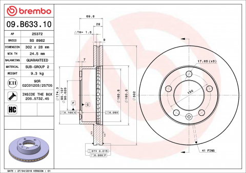 Disc frana BREMBO 09.B633.10 [1]