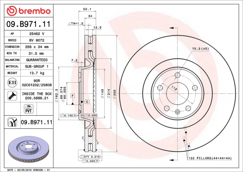 Disc frana BREMBO 09.B971.11 [1]