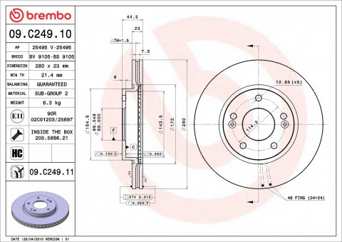 Disc frana BREMBO 09.C249.11 [1]