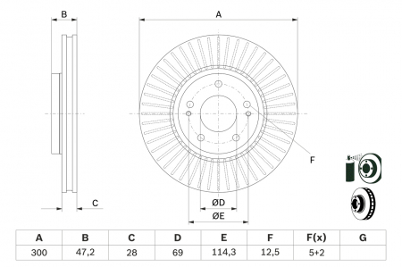 Disc frana fata BOSCH 0986479595 [4]