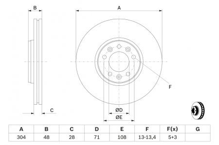Disc frana fata BOSCH 0986479380 [4]
