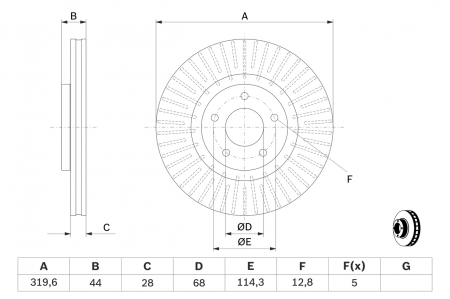 Disc frana fata BOSCH 0986479679 [4]