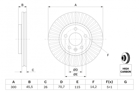 Disc frana fata BOSCH 0986479644 [1]