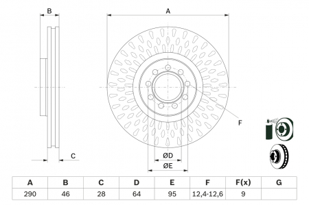 Disc frana fata BOSCH 0986479718 [1]