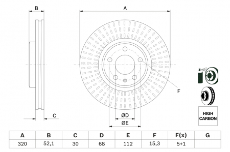 Disc frana fata BOSCH 0986479753 [3]