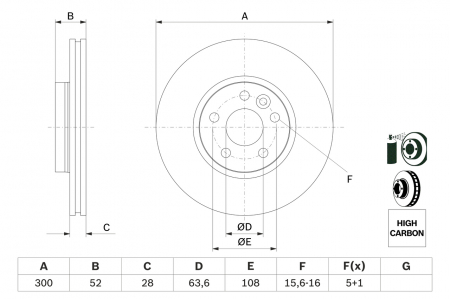 Disc frana fata BOSCH 0986479261 [2]