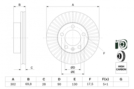 Conex - Disc frana fata BOSCH 0986479716