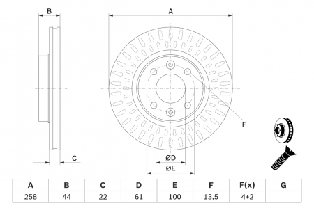 Disc frana fata BOSCH 0986479a86 [3]