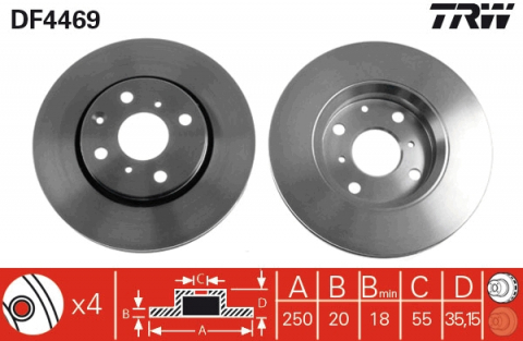 FRANARE - Disc frana fata TRW DF4469