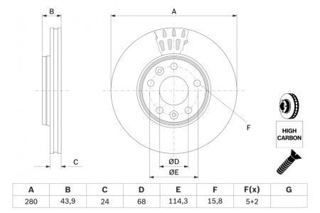 FRANARE - Disc frana fata BOSCH 0986479c62