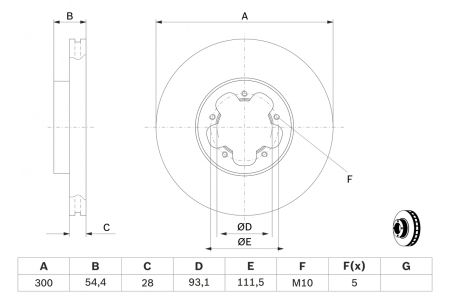 Disc frana fata BOSCH 0986479307 [4]