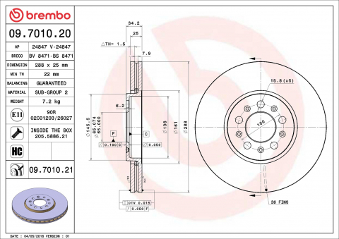 Disc frana BREMBO 09.7010.21 [1]