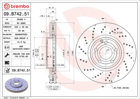 Disc frana BREMBO 09.B742.51 [1]