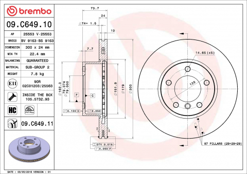 Disc frana BREMBO 09.C649.11 [1]