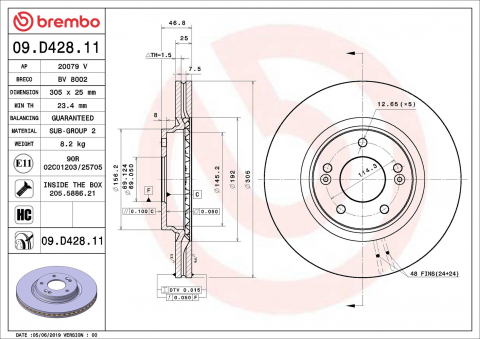 Discuri frana - Disc frana BREMBO 09.D428.11