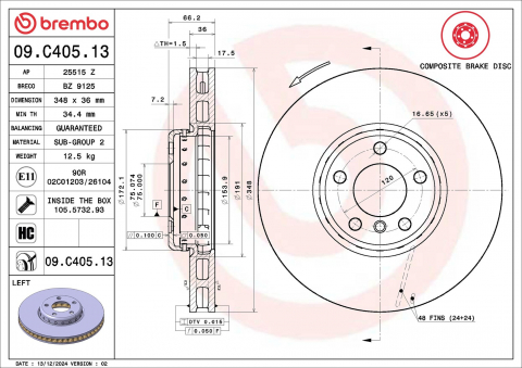 Discuri frana - Disc frana BREMBO 09.C405.13