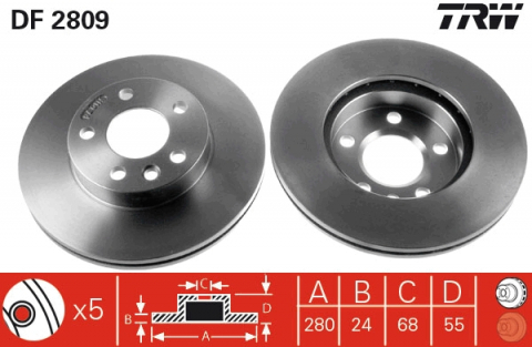 Discuri frana - Disc frana fata TRW DF2809
