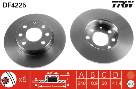 Discuri frana - Disc frana fata TRW DF4225