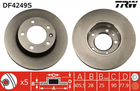 Disc frana fata TRW DF4249S [1]
