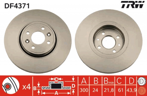 Discuri frana - Disc frana fata TRW DF4371