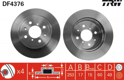 Piese auto - Disc frana fata TRW DF4376