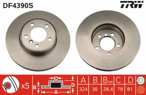 Disc frana fata TRW DF4390S [1]