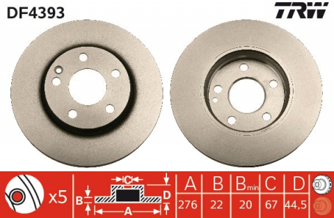 Discuri frana - Disc frana fata TRW DF4393