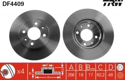 Discuri frana - Disc frana fata TRW DF4409