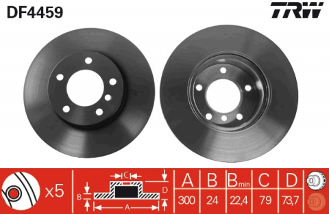 Piese auto - Disc frana fata TRW DF4459