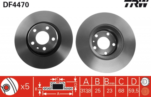Discuri frana - Disc frana fata TRW DF4470