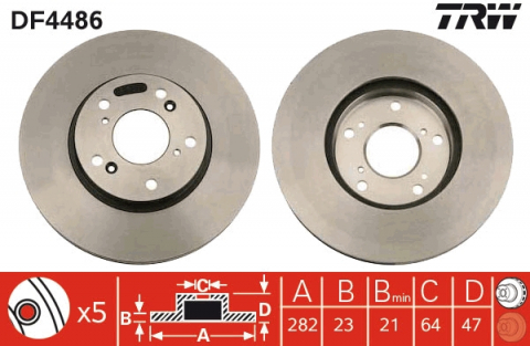 Discuri frana - Disc frana fata TRW DF4486