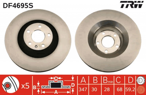Discuri frana - Disc frana fata TRW DF4695S