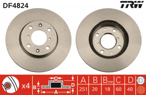 Discuri frana - Disc frana fata TRW DF4824
