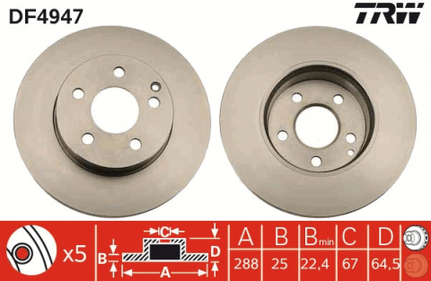Discuri frana - Disc frana fata TRW DF4947