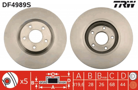 Discuri frana - Disc frana fata TRW DF4989S
