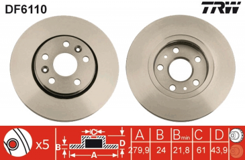 Discuri frana - Disc frana fata TRW DF6110