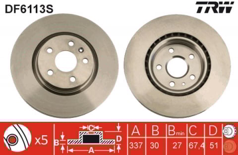 Discuri frana - Disc frana fata TRW DF6113S