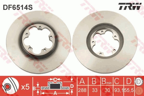 Piese auto - Disc frana fata TRW DF6514S